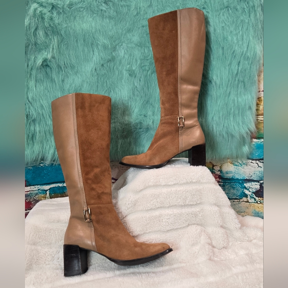 Karen Scott Cruze 276 Light Brown All Leather Upper Boots Size 7M